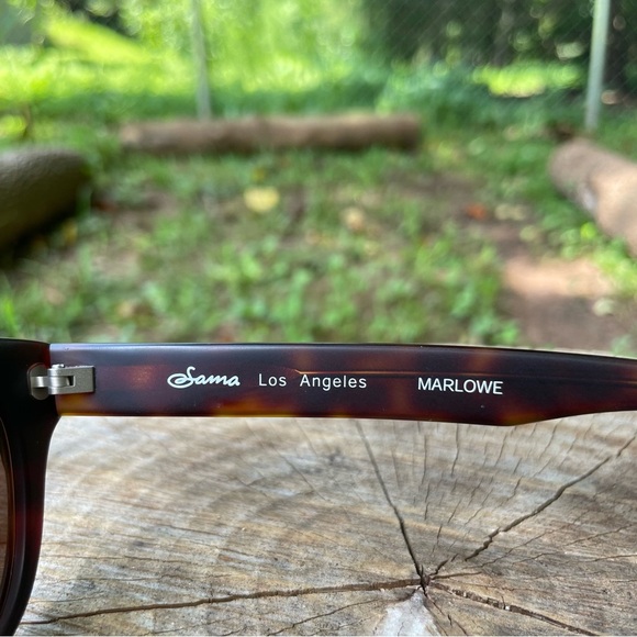 Sama Marlowe matte tortoise sunglasses made in Japan with case main image 5